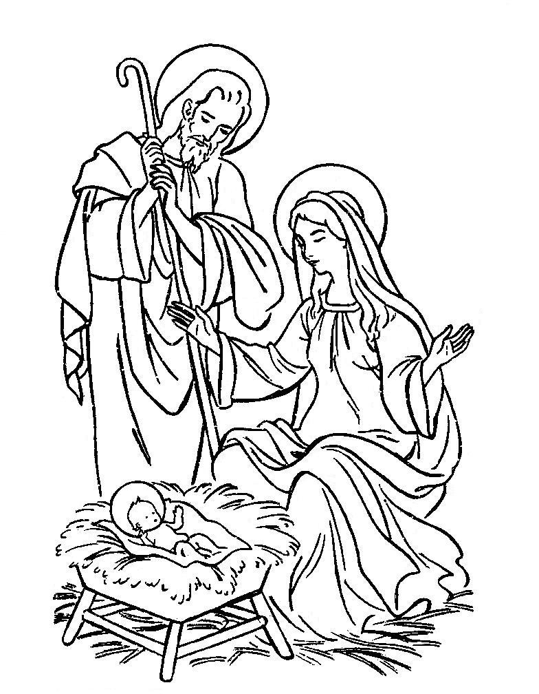 Me gusta la clase de religión: Belenes para colorear